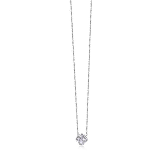 18KWG 29=0.51CT GHSI CLOVER PENDANT