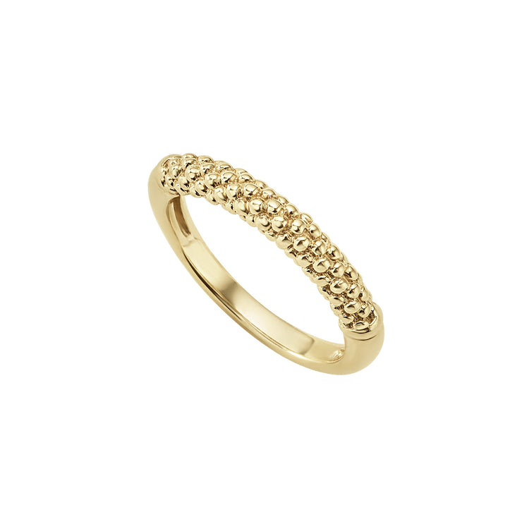 18K Gold Caviar Beaded Stacking Ring Size 7