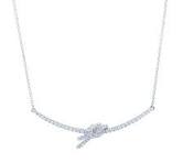 Platinum Entwine Diamond Bar Necklace