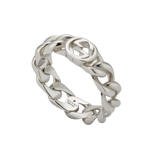 STSLVR 5MM GUCCI INTERLOCKING RING SIZE 12