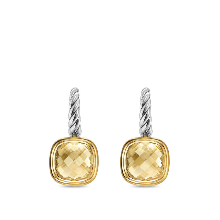 18k Yellow Gold 10mm Citrine Albion Drop Earrings