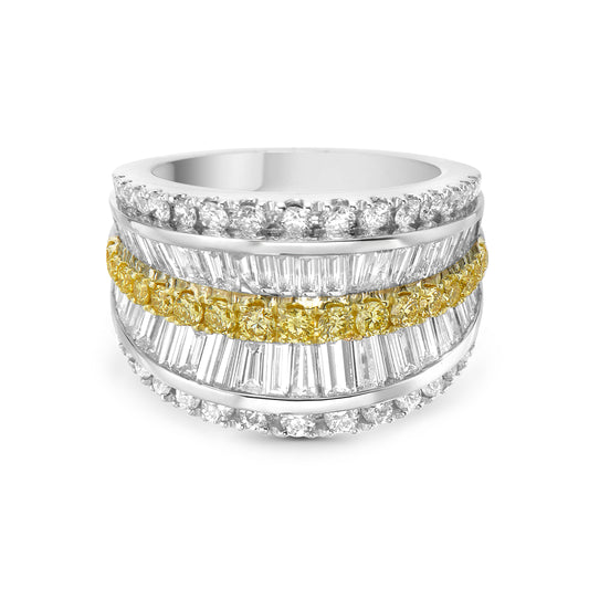 PLAT/18KYG 0.45CT FIYSI, 2.70CT GHSI RING