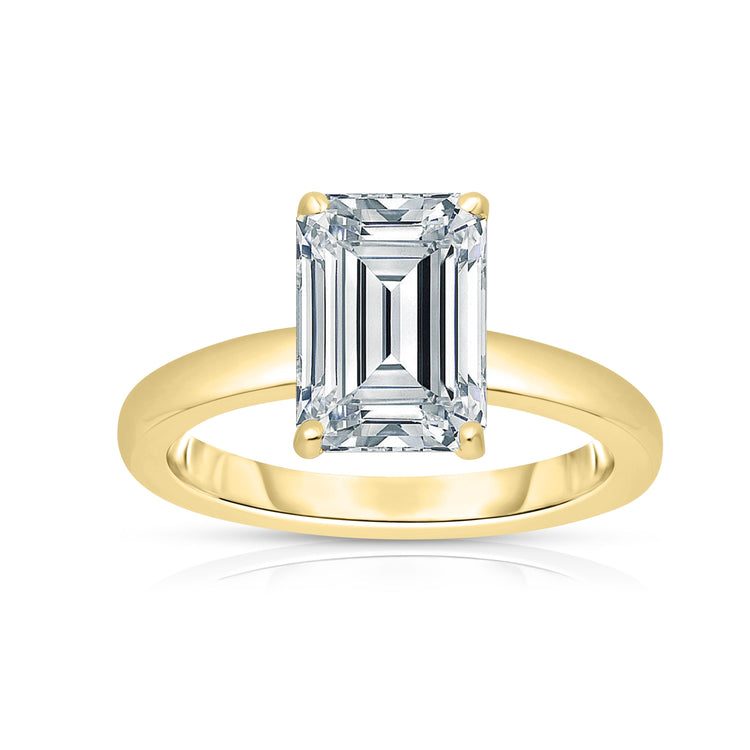 14KYG EC=2.44CT E VVS2 LAB GROWN SOLITAIRE RING SZ 6.5