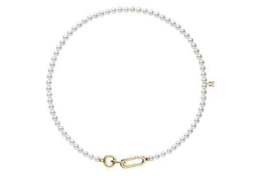 18KYG 16" 5.5X5MM M CODE AKOYA NECKLACE