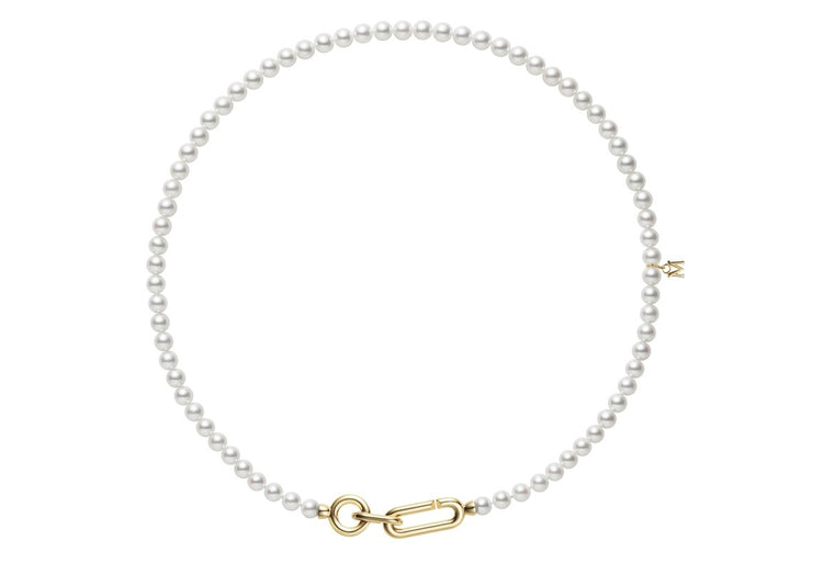 18KYG 16" 5.5X5MM M CODE AKOYA NECKLACE
