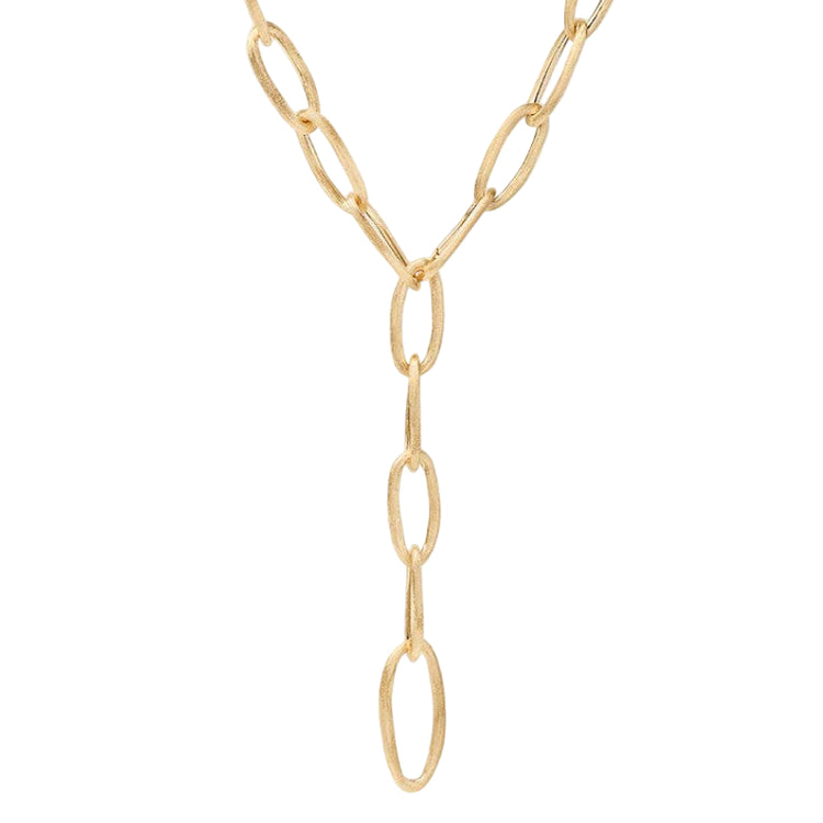 18KYG 18" JAIPUR LINK OVAL HAND ENGRAVED NECKLACE