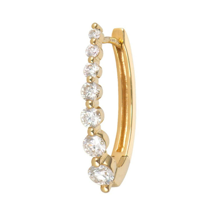 Large Oval Graduated Diamond Hoop