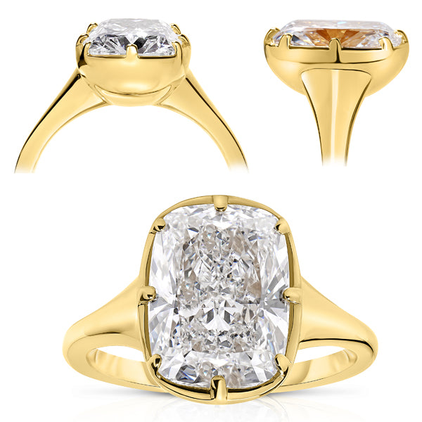 14KYG 1=3.58CT E VS1 LG CU ILLUSION BEZ SOL RING