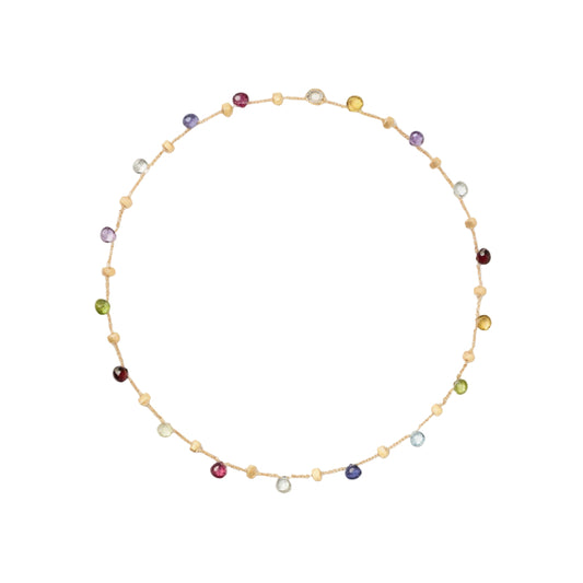 18KYG 17" MIXED GEMSTONE P ARADISE NECKLACE