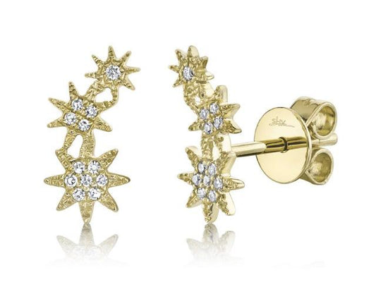 Diamond Star Cluster Earrings