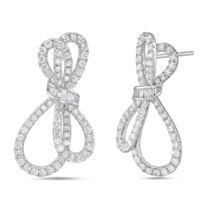 18KWG 150=1.63CT GH VS/SI DIAMOND BOW EARRINGS