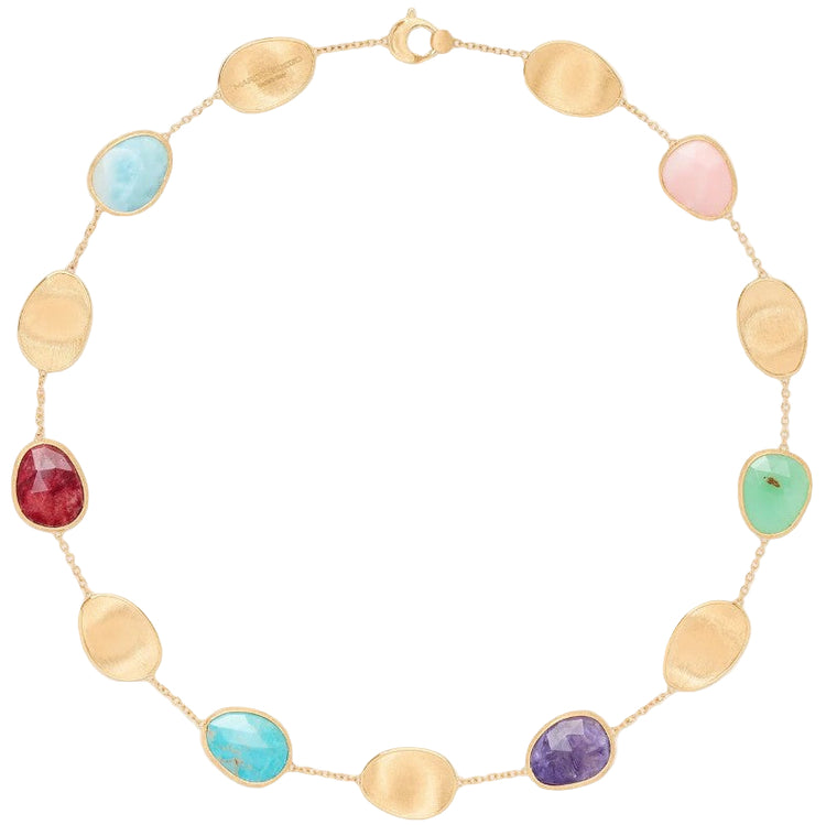 18KYG 17"  LUNARIA MIX GEMSTONE NECKLACE