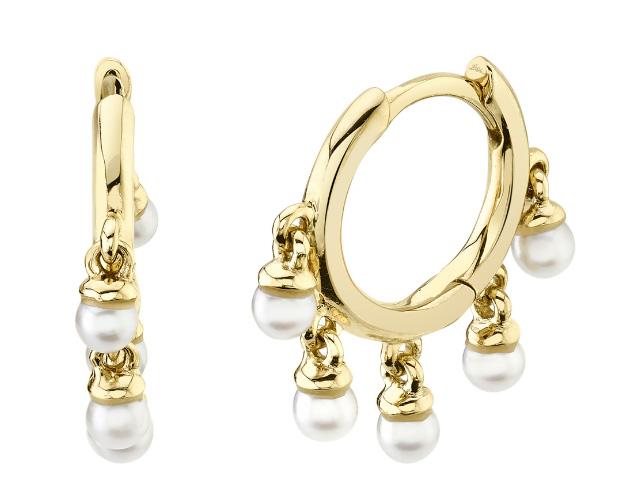 Pearl Dangle Huggie Earrings
