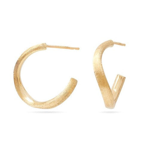 18KYG HAND ENGRAVED JAIPUR LINK HOOP EARRING