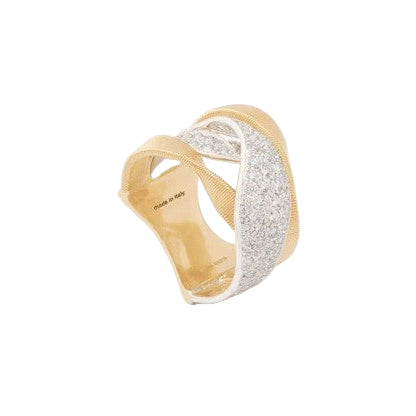 18KYG/WG 0.88CT 3 STRAND MARRAKECH COUTURE RING