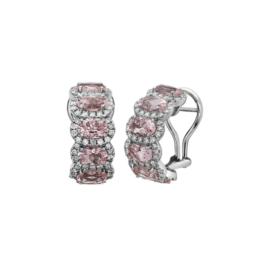 18KWG MORGANITE, 140=1.18CT GHSI2 EARRINGS