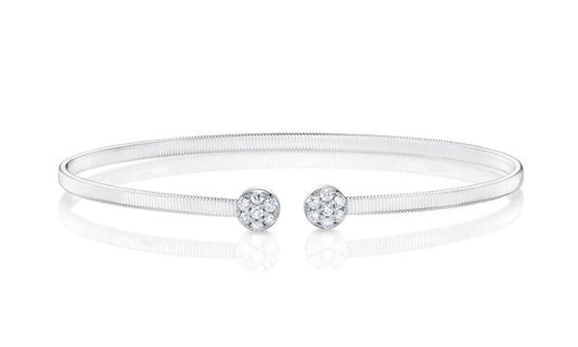14KWG 0.22CT DIAMOND CIRCLE OPEN BANGLE