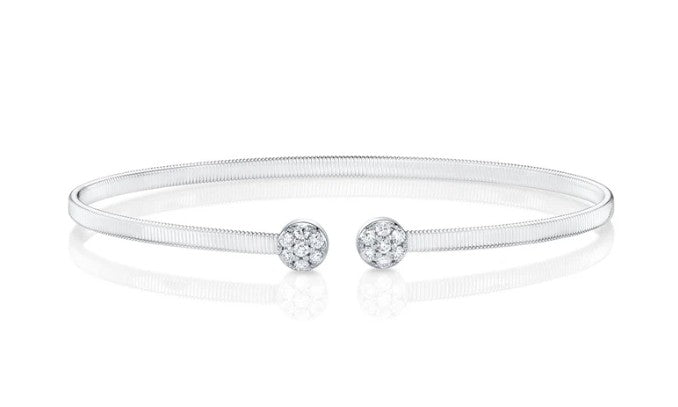 14KWG 0.22CT DIAMOND CIRCLE OPEN BANGLE