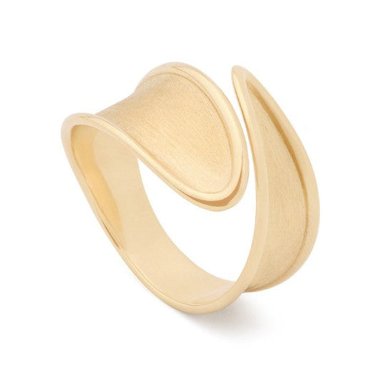 18KYG SMALL LUNARIA TWIST RING SZ 6.5