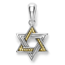Small Two-Tone Star of David Amulet