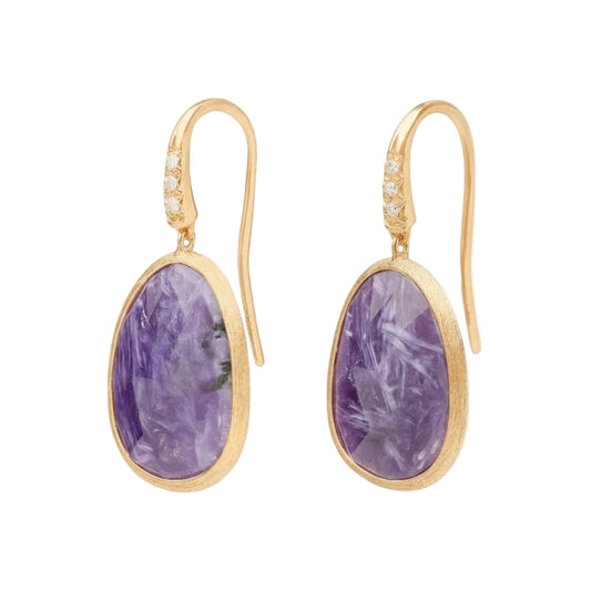 18KYG LUNARIA PURPLE EARRING