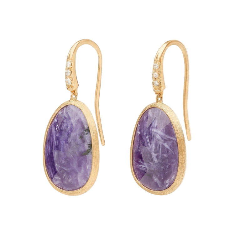 18KYG LUNARIA PURPLE EARRING