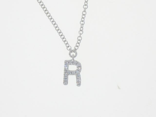 Diamond Initial Pendant - Letter R