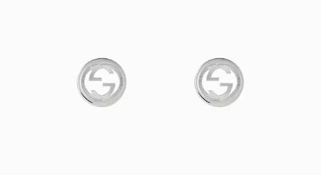 STSLVR INTERLOCKING G STUD EARRINGS