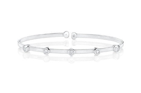 14KWG SHY CREATION 0.32CT DIA BEZEL BANGLE