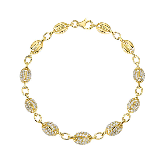 Lab Grown Diamond Coffee Bean Link Bracelet (1.27 tcw)