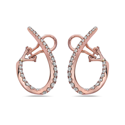 18KPG 24MM 54=0.94CT FGSI OVAL HOOP EARRINGS
