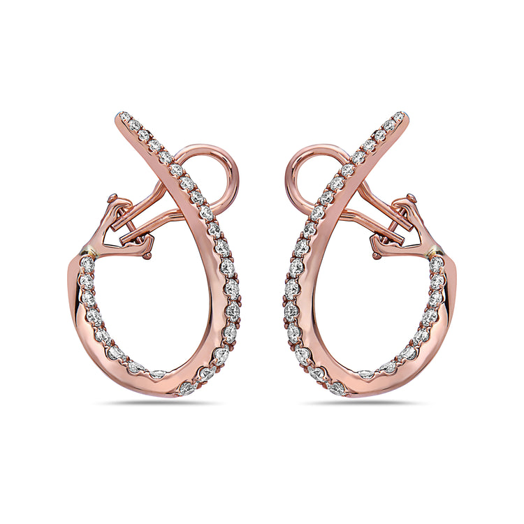 18KPG 24MM 54=0.94CT FGSI OVAL HOOP EARRINGS