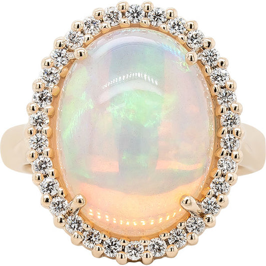 Ethiopian Opal Halo Ring