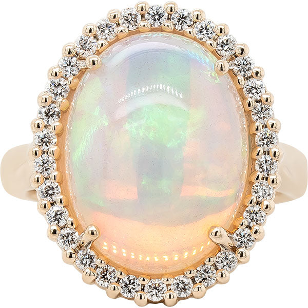 Ethiopian Opal Halo Ring