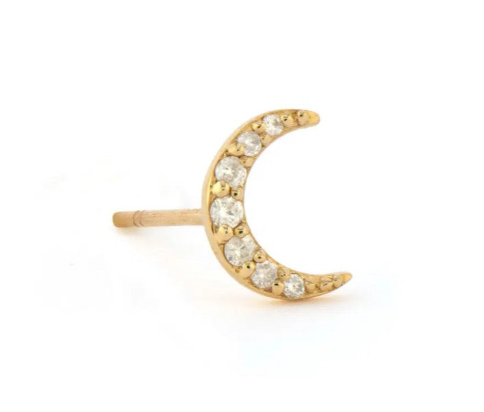 Pave Moon Stud
