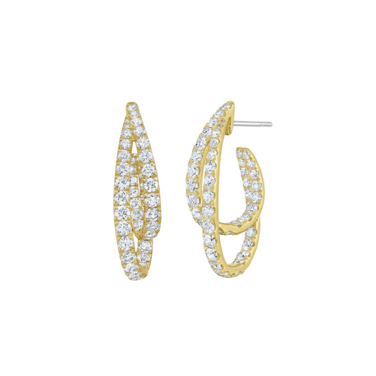 18KYG 96=3.75CT GH VS/SI DBL HOOP EARRING