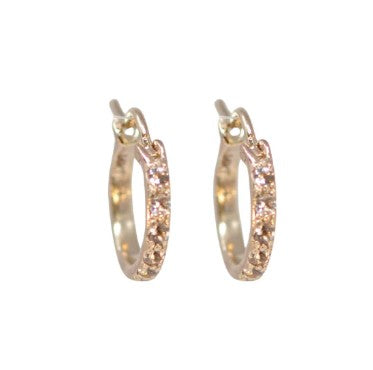 14KRG13MM MORGANITE HUGGIE EARRING