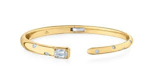 Cuff Bangle with an Ashoka Diamond