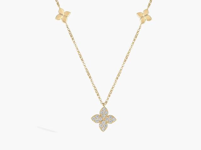 18KYG 17.5" 16=0.17CT GHSI DIA LOVE BY THE INCH STATION NECKLACE