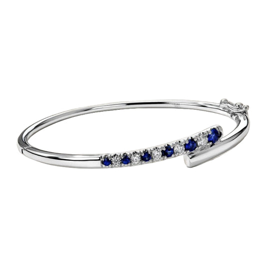 Sapphire & Diamond Bypass Journey Bangle