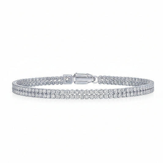 Lab Grown Diamond 2-Row Line Bracelet (4.00ct)