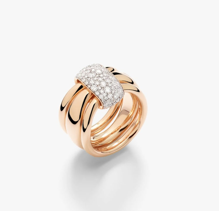 18KR/WG PLATED DIA TOGETHER WIDE RING
