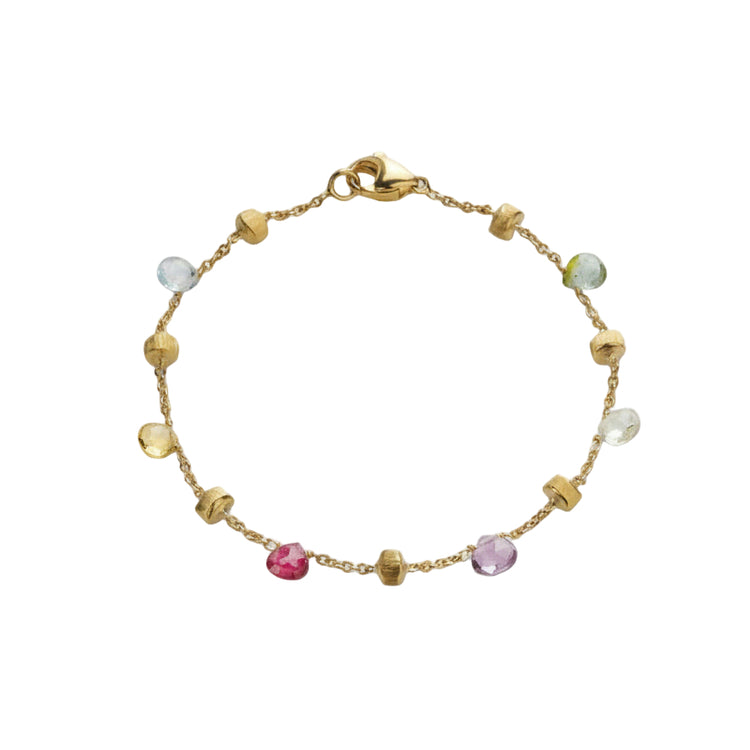18KYG 7" MIXED GEMSTONE PARADISE BRACELET
