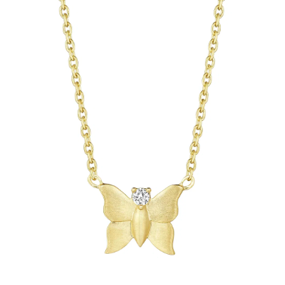 18KYG 18" 1=0.03 BR DIAMOND PETITE PENNY NECKLACE