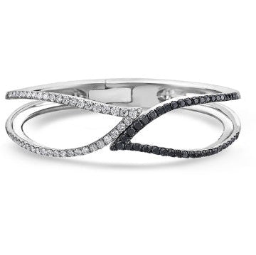 18KWG 2.90CT BLK/WHT DIA GH VS-SI PASTEL LEAF BRACELET