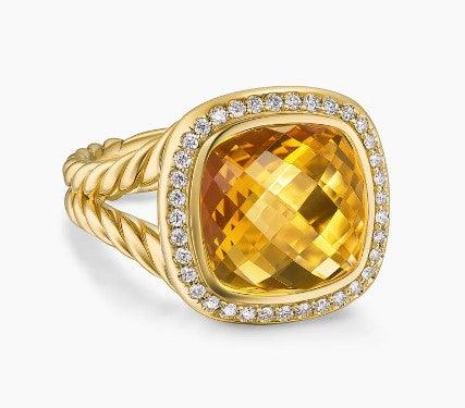 18k Yellow Gold Citrine & Diamond Albion Ring