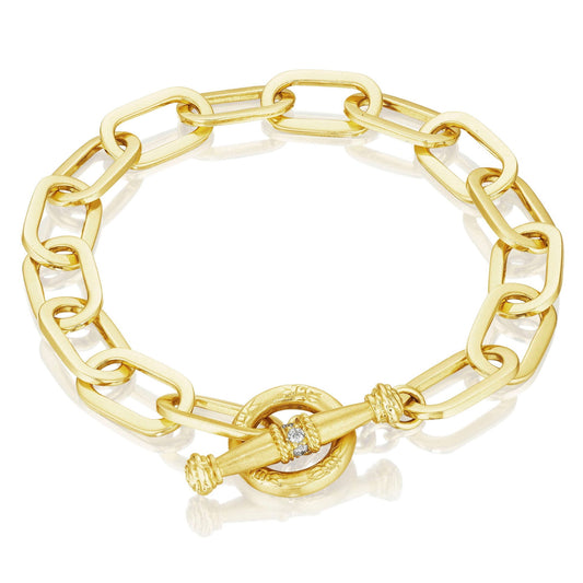 18KYG MELEE=.10CT GHSI BR DIA TOGGLE LINK BRACELET