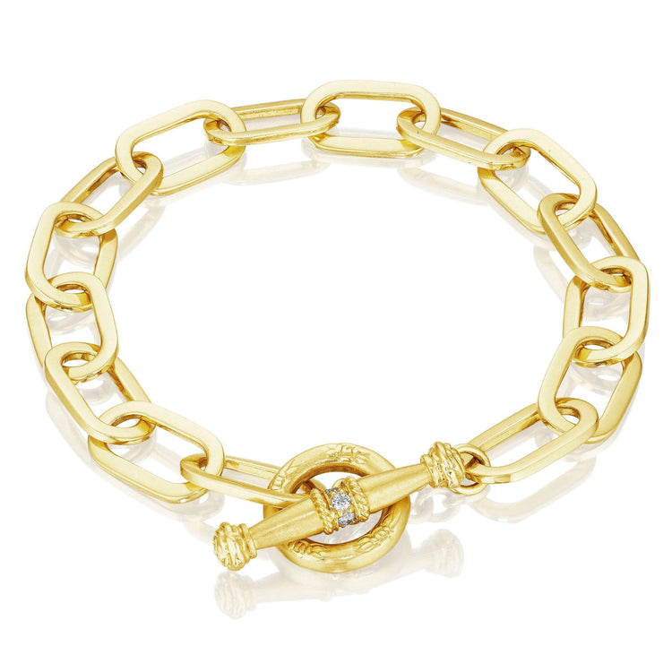 18KYG MELEE=.10CT GHSI BR DIA TOGGLE LINK BRACELET