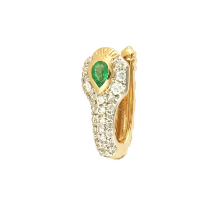 Diamondback Emerald Snake Hoop