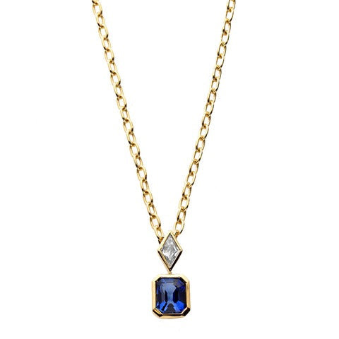 Lozenge Diamond Bezel Necklace
